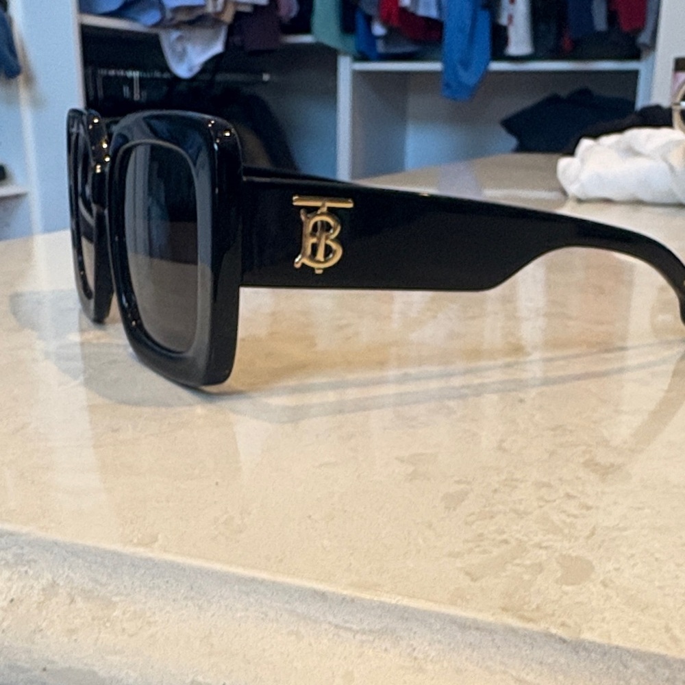 Burberry Black Sunglasses with Gold Logo